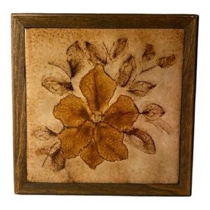 Vintage Iris ceramic Trivet by semigres Italy